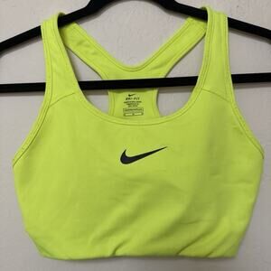 NIKE Pro DRI-FIT Sports Bra Women's M Highlighter Bright Neon Yellow